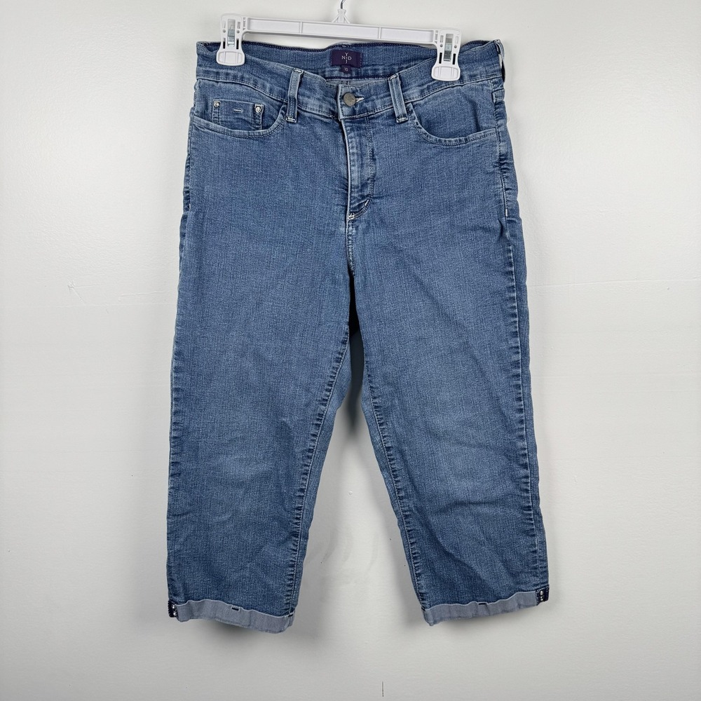 NYDJ Jeans Womens 10 (30x19) Blue Cropped Denim Stretch Capri Made in USA Pants